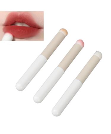 Buy Professional Lipstick Brush Set - 3 Round Lip Brushes with Makeup Sponge | Multipurpose Portable Cosmetic Tool for Flawless Application - Buy Online on GoSupps.com