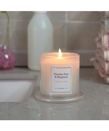 Paradise Pear & Bergamot Aromatherapy Scented Soy Wax Candle for Stress Relief and Home Scented - Holiday Candles for Women - 5.29oz Glass Jar (28 Hours Burning) - Buy Online on GoSupps.com