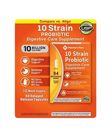 Member's Mark 10x Probiotic Digestive Care Supplement - bu1tr 2Pack (84 Count) 84 Count (Pack of 2)