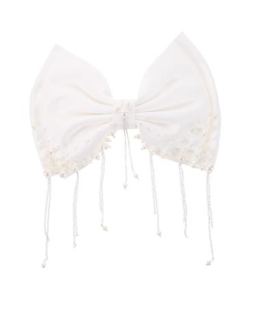FOMIYES Girls Hair Accessories Pearl Hair Clip Wedding Hair Clip Girl Bows Hair Decoration Back Hair Bow Hair Bow Clip Hair Clips Decorate Headgear Hairpin Button Metal Delicate White Miss