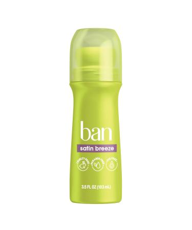 Ban Satin Breeze 24-hour Invisible Antiperspirant Roll-on Deodorant for Women and Men Underarm Wetness Protection with Odor-fighting Ingredients 3.5 Fl Oz (Pack of 2) Ban Satin Breeze Roll-On Deodorant 3.5oz (Pack of 2)