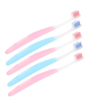 Minkissy soft toothbrush with a small head wear-resistant toothbrush for men reusable toothbrushes women's toothbrush mouthwear household travel nylon cleaning brush 5 pieces