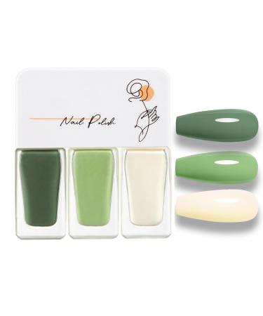 Peeling Off Nail Polish - 3 In 1 Green Nail Polish - Yellow Nail Polish Nail Varnish - Quick Drying & Easy-Off - Non Toxic & No Need Baking - DIY Nail Art At Home Women Teens (T11 Green)
