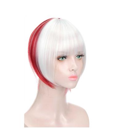 Bangs Clip in Bangs Real Human Hair Extensions Synthetic Bangs Hair Clip in Fringe Straight Flat Bangs with Temples for Women Bangs Hair Clip(#35)