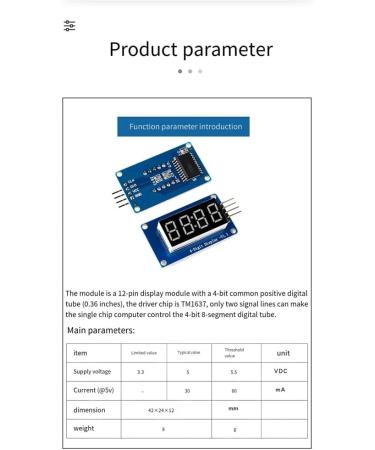 ecaqlin TM1637 LED Module 4 Serial Driver Board for 0.36 Inch 7-Segment Red Anode Clock Tube - Buy Online on GoSupps.com