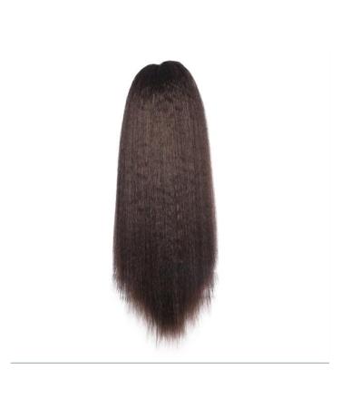 Ponytail Extension 16"-24" Synthetic Yaki Drawstring Ponytail Heat Resistant Long Kinky Straight Fluffy Ponytail Extensions Clip in Hairpieces for Black Women Ponytail Hair Extension(Color:#4 Size:18i 18inch #4