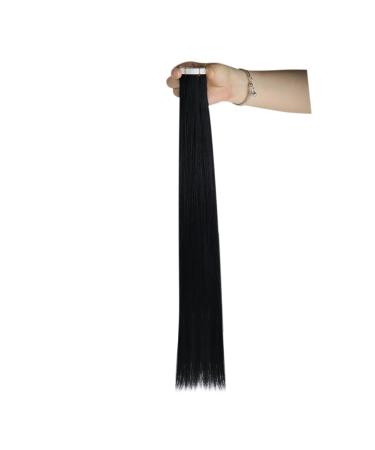 Youngsee Black Tape In Hair Extensions | 45cm Real Virgin Hair | Smooth Skin Weft | 5pcs 12.5g #1 - Buy Online on GoSupps.com