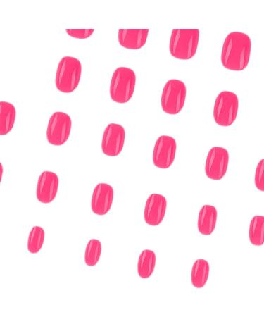 24pcs Short Square False Nails | Rosy Press-On Nails for Women & Girls | Removable Glue-On Fake Nails | Nail Art Accessories - Buy Online on GoSupps.com