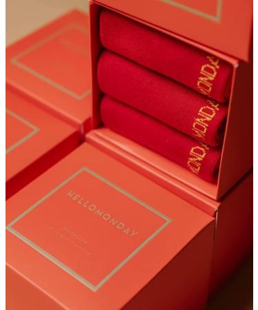 Chinese New Year Red Socks Gift Box - Good Luck Cotton Sports Socks for Men & Women (3 Pairs, Size 37-44) - Buy Online on GoSupps.com