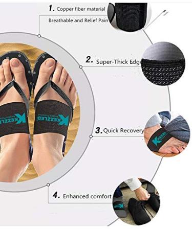 KEZZLED Adjustable Copper Arch Support - Pain Relief for Flat Feet & Heel Spurs | Nylon Sleeves - Fits Men & Women | 1 Pair - Buy Online on GoSupps.com