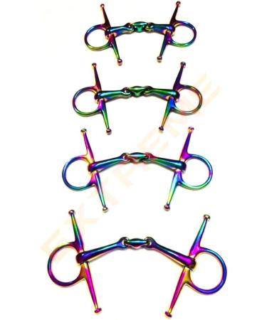Extreme Full Cheek Rainbow Jointed Horse Bit - Steel Snaffle for Egg Butter | 10.2cm to 14cm Sizes - Shop Internationally - Buy Online on GoSupps.com