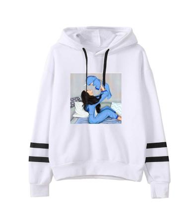 Bigfanshu Woman Dresses Letter Printing Stripe Round Collar Long Sleeves Sweater Tops White