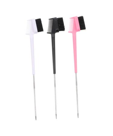 FRCOLOR Eyebrow Eyelash Brush double-headed eyebrow eyelash hair edge Eyelash Curlers Eyebrow Eyelash Grooming Tool Dual Brow Raw edge eyebrow stainless steel Double Head Brush 21x4x0.5cm Assorted Color
