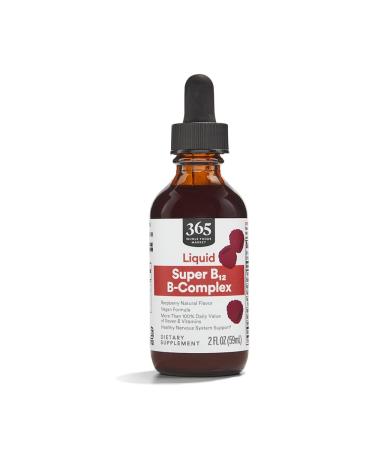 365 by Whole Foods Market Super B-12 B-Complex Liquid Supplement Raspberry Natural Flavor Vegan 2 Fl Oz 2 Fl Oz (Pack of 1)