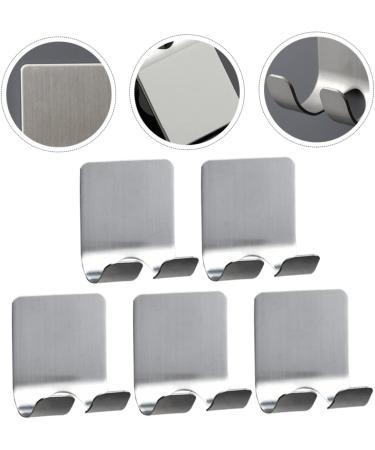 Okumeyr 5-St Multifunctional Stainless Steel Hooks - Robust Clothes Rack & Razor Hanger Organizer - Aluminum Alloy 5.7x4.5cm Silver - Buy Online on GoSupps.com