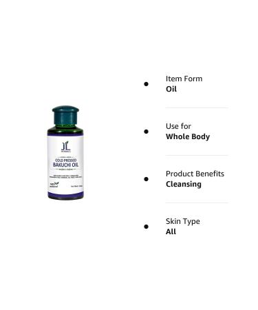 Bakuchi Oil 100ml (3.5 fl.oz) | 100% Pure Psoralea corylifolia | Cold Pressed | External Use - Buy Online on GoSupps.com