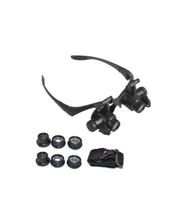 Headband Magnifier Head MountLighted Magnifying Glasses New Headband Head-Worn Glasses Magnifier 10X 15X 20X 25X LED Jeweler Watch Repair Magnifying Eye Glass Loupe Binocular Magnifier for Jewelry