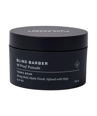 Blind Barber 90 Proof Pomade - Matte Styling Pomade for Men - Strong Hold, Natural Finish Texture Paste with Hops & Tonka Bean - Water Based & Free of Greasy Oils (2.5oz / 70g) 2.5 Ounce (Pack of 1)