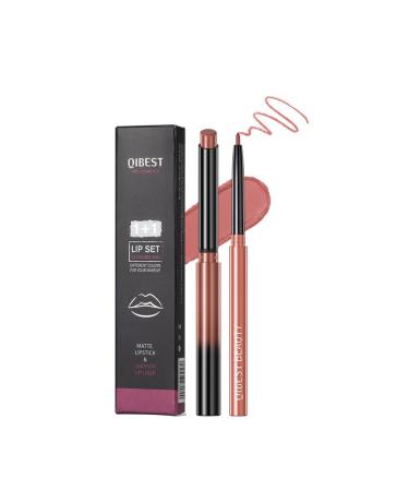 Lip Liner and Lipstick Set Lip Liners Matte Lip Liner Pen and Velvet Lipstick Set Waterproof Long Lasting Nude Lip Liner Set Matte Lip Liners & Lipstick Lip Makeup Set Pack of 2 (08#)