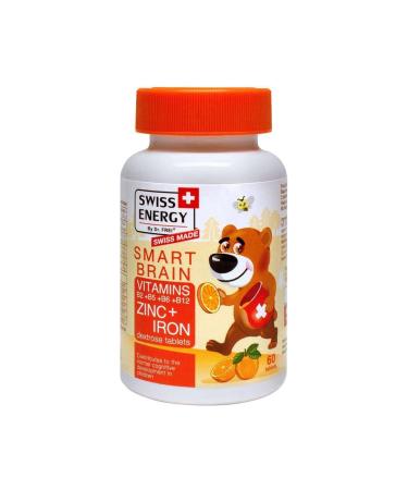 Swiss Energy - Smart Brain Kids Vitamin B Complex + zinc and Iron 60 Tablets Dextrose