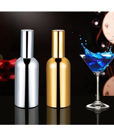 2 x Martini Bar Mister Sprayer Bottles - Refillable Glass Cosmetic Containers for Cocktails - Gold & Silver - Buy Online on GoSupps.com