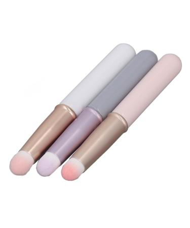 Lip Brush 3 Pieces Lip Brush Compact and Durable Round Head Easy to Clean with Lipstick Cover