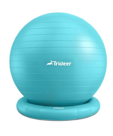 Trideer Ball Chair Yoga Ball Chair Exercise Ball Chair with Base for Home Office Desk, Stability Ball & Balance Ball Seat to Relieve Back Pain, Home Gym Workout Ball for Abs 65 cm Turkis