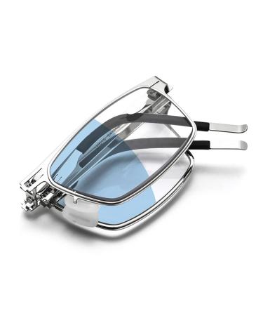 Dibako women men foldable reading glasses Photochrome reading glasses folding glasses unisex readers full format readers glasses metal frames (size: +3.00)