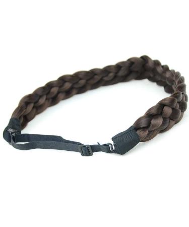 DIGUAN Synthetic Hair Braided Headband - Chunky Wide Plaited Braids Hairpiece in Chocolate - Buy Online on GoSupps.com