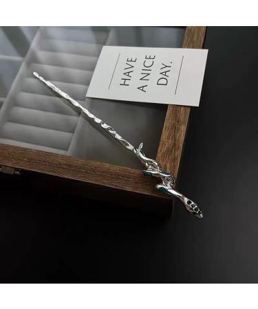 Prosy Green Spirit Snake Hair Clips Vintage Hairpiece Clips Rhinestone Decorative Hair Accessories for Women and Girls (Silver) - Buy Online on GoSupps.com