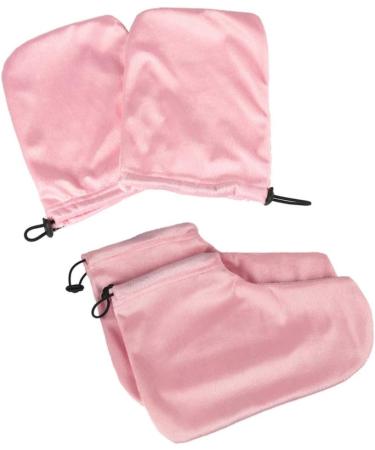 FRCOLOR 2 Pairs Paraffin Wax Hand and Foot Cover Paraffin Bath Mittens and Booties for Therabath Wax Treatment Paraffin Wax Pink - Buy Online on GoSupps.com