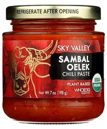Sky Valley Sambal Oelek Paste, 7 Ounce, 1-Pack (USDA Organic, Whole30 Approved, Vegan, Gluten Free)