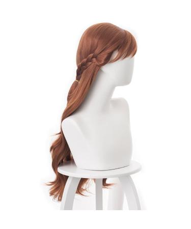Princess Anna Cosplay Wig - Olaf's Adventure Brown Braid 70cm Synthetic Hair + Wig Cap - Buy Online on GoSupps.com