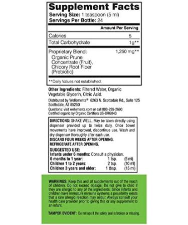 Wellements Organic Baby Constipation Support - Dye & Preservative Free, 8 Fl Oz (Pack of 2) - Buy Online on GoSupps.com
