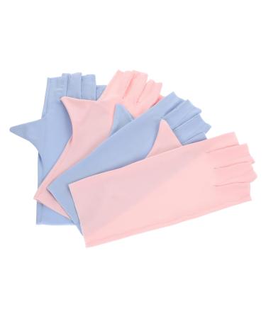 Didiseaon 2 Pairs Nail Hands Care Gloves Nail Uv Gloves Uv Gloves for Gel Manicures Fingerless Sun Gloves Riding Nail Art Accessory Nail Lamp Thin Section Nylon 21x12x0.1cm As Shown1