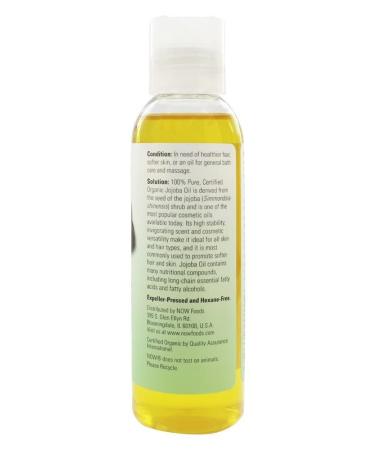 Solutions Organic Jojoba Oil by Now Foods - 4 oz Liquid | Certified & Pure - Buy Online on GoSupps.com