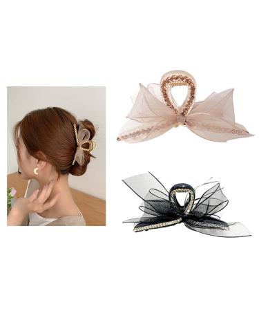 Large Hair Claw Clips Hair Clips for Thick and Thin Hair  Strong Hold Bow Tie Claw Clips Non-slip Trendy Jaw Hair Clips Fashion Hair Accessories Gifts for Women Girls