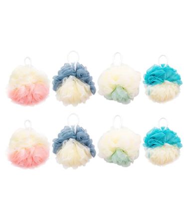 8pcs Color Matching Bath Ball Shower for Women Loofah Sponge Bath Loofahs Foam Bath Sponge Body Sponge Bath for Bathing Puff Bars Mesh Soft Scrubber Pe