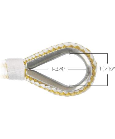Extreme Max BoatTector Premium Double Braid Nylon Anchor Line 3/8 x 250' - White & Gold - Buy Online on GoSupps.com