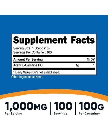 Nutricost Acetyl L-Carnitine - Pack of 2 - 3.5 Oz. - Buy Online on GoSupps.com