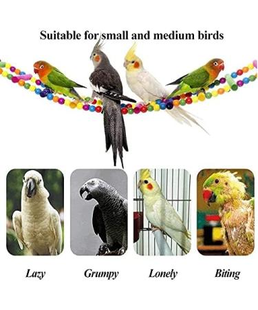 Large Bird Parrot Toys Ladders Swing Chewing Toys Hanging Pet Bird Cage Accessories Hammock Swing Toy for Small Parakeets Cockatiels 18 Ladders 48 inch - Buy Online on GoSupps.com