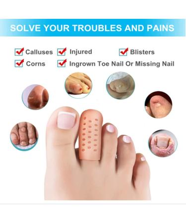 Protective Silicone Toe Caps (14 Pieces) - Breathable Gel for Corns Calluses & Bubbles - Small & Large Sizes - Beige - Buy Online on GoSupps.com