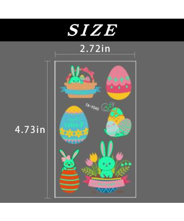 Easter Glow Temporary Tattoos - 73 Luminous Bunny Designs for Kids | Rabbit, Carrot, Eggs, Chick | Fun Party Favors - Buy Online on GoSupps.com