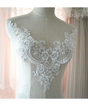 2PCS Lace Wedding Dress Veil Applique & Bridal Collar Headdress Set - Handmade DIY Accessories (Color A) - Buy Online on GoSupps.com