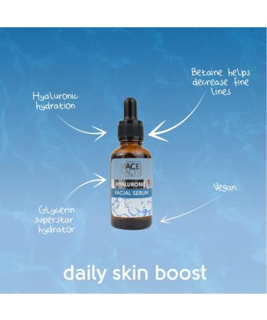 Face Facts Hyaluronic Facial Serum | Sodium Hyaluronate + Glycerin + Betaine | Smooth + Plump + Hydrate | 30ml - Buy Online on GoSupps.com