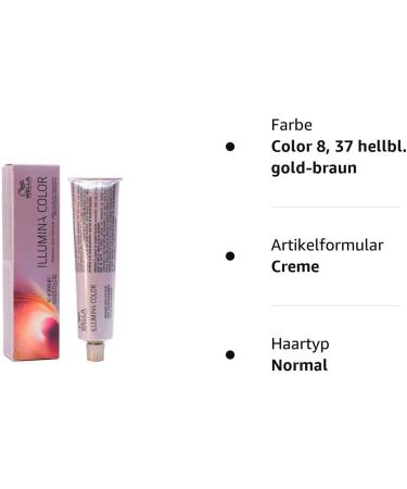 Wella Illumina Color Permanent Hair Color No. 8/37 Light Gold Brown Blonde 60ml - Pack of 1 - Buy Online on GoSupps.com