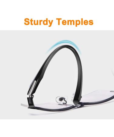 ZUVGEES Half Frame Metal TR90 Blue Light Filter Reading Glasses for Men & Women - Lightweight Anti-blue Computer Glasses in Gray - 1.0x Magnification - Buy Online on GoSupps.com