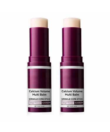NIAFI 2Pcs Calcium Multi Balm Stick for Face Eyes & Neck Calcium Volume Multi Balm with Collagen Moisturizing Firming & Hydrating Skin Suitable for All Skin Types