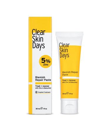 Clear Skin Days Blemish Treatment Cream - Overnight Spot & Acne Treatment for Face - with Salicylic Acid & Zinc - Calm Aggravated Skin Treat Blemishes & Acne 30ml