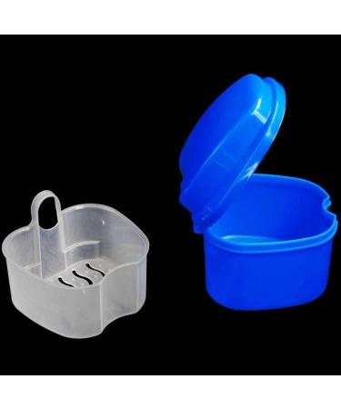 Denture Box Case Riforla Dental False Teeth Storage Container with Hanging Net, Dark Blue - Buy Online on GoSupps.com